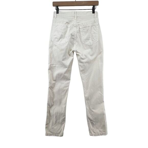 Reformation Jeans Size 27 Cream Julia High Cigarette Beige Distressed Straight - Picture 3 of 4